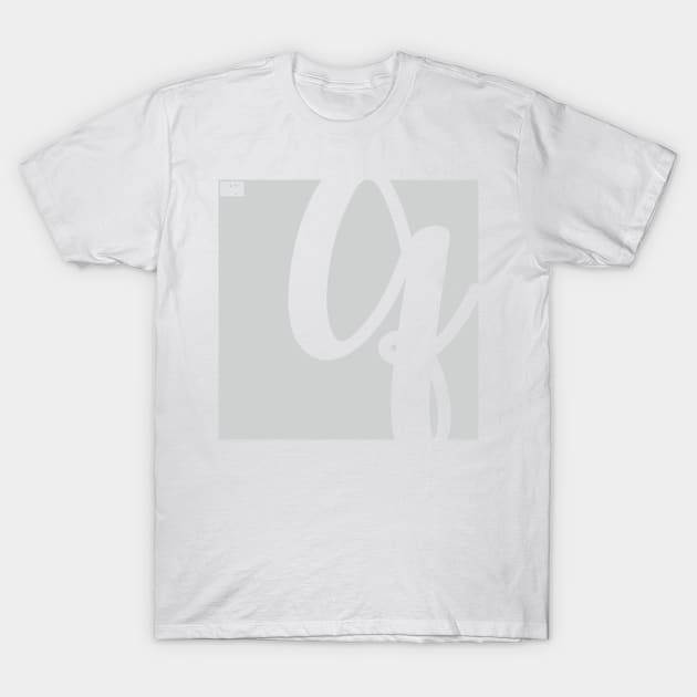 Letter Q Elegant Cursive Calligraphy Initial Monogram T-Shirt by porcodiseno